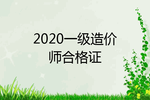 2020一级造价师合格证