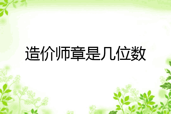 造价师章是几位数