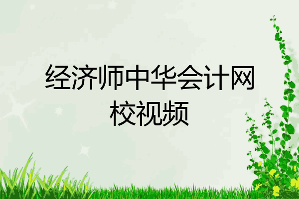经济师中华会计网校视频