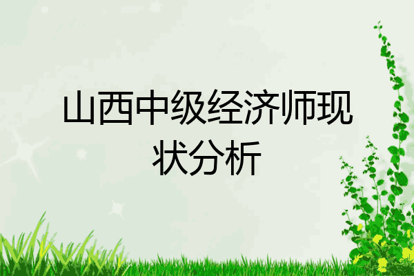 山西中级经济师现状分析