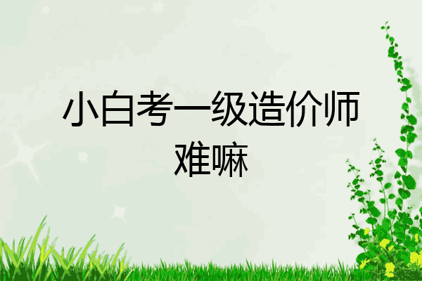 小白考一级造价师难嘛