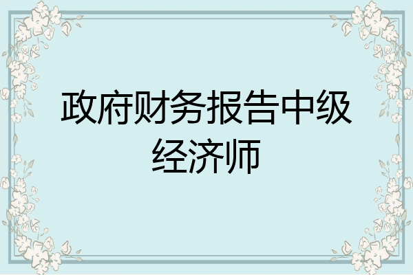 政府财务报告中级经济师