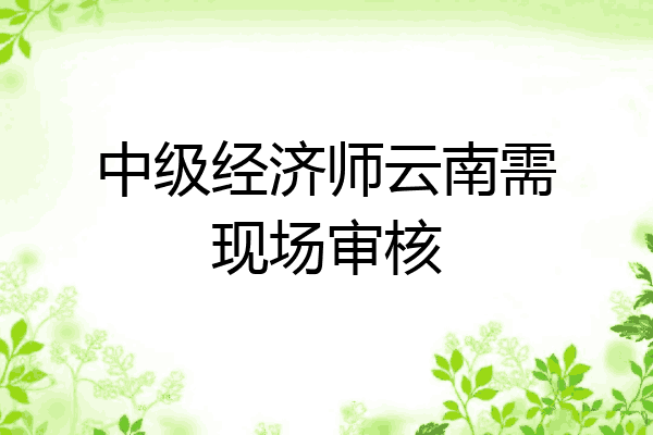 中级经济师云南需现场审核