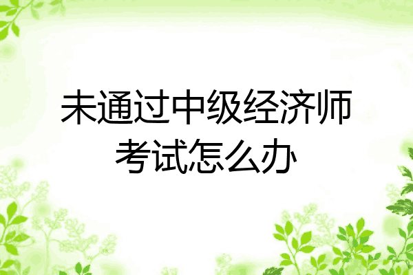 未通过中级经济师考试怎么办