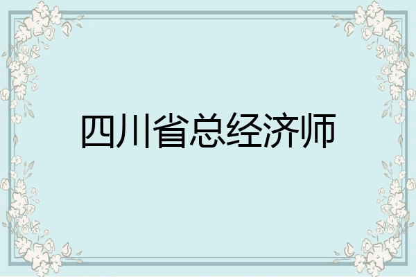 四川省总经济师