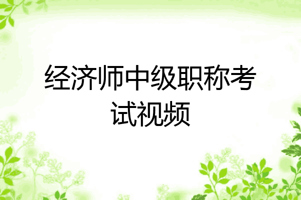 经济师中级职称考试视频