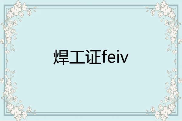 焊工证feiv