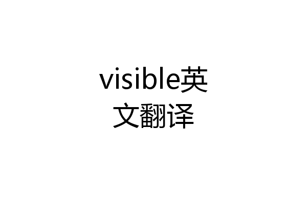 visible英文翻译