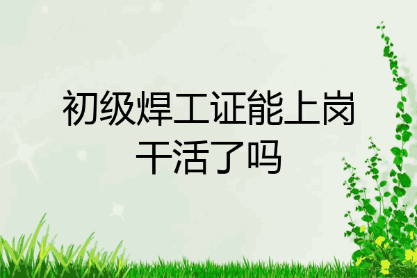 初级焊工证能上岗干活了吗