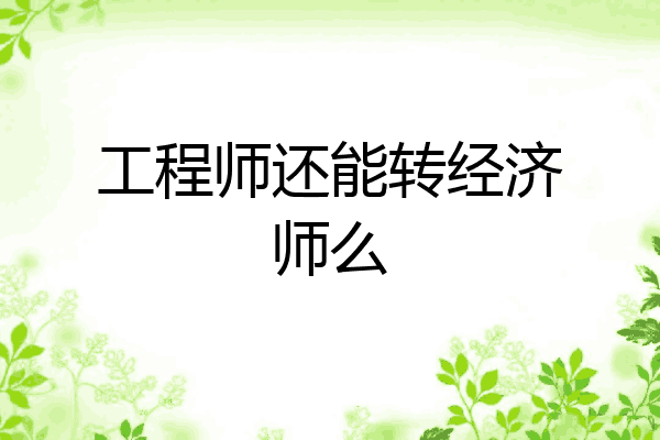 工程师还能转经济师么
