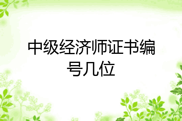 中级经济师证书编号几位