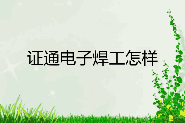 证通电子焊工怎样