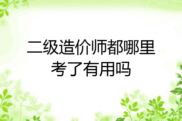二级造价师都哪里考了有用吗