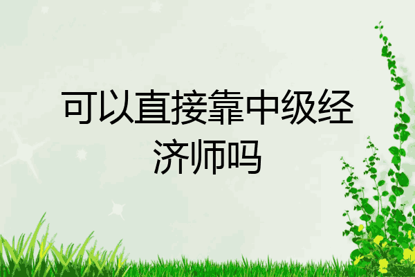 可以直接靠中级经济师吗