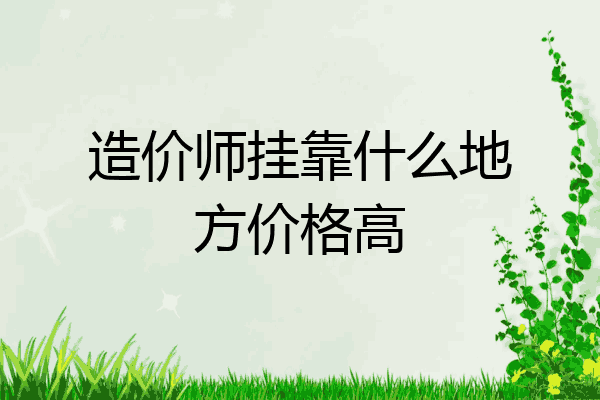 造价师挂靠什么地方价格高