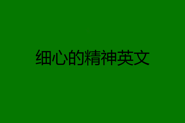 细心的精神英文