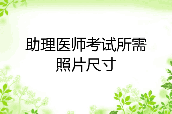 助理医师考试所需照片尺寸