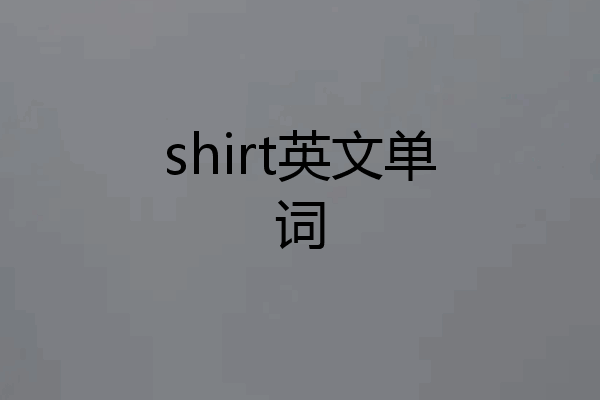 shirt英文单词