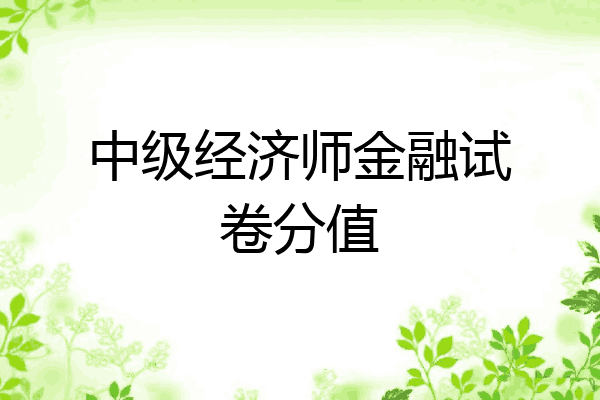 中级经济师金融试卷分值