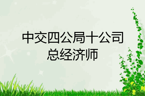 中交四公局十公司总经济师