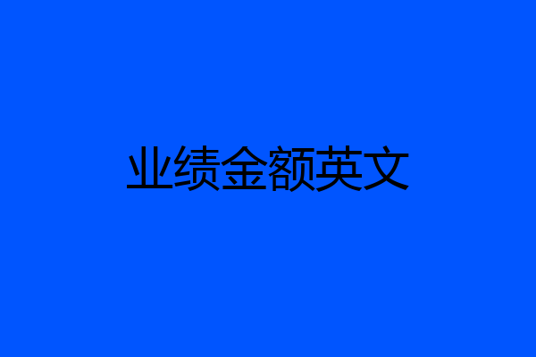 业绩金额英文