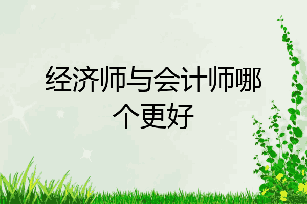 经济师与会计师哪个更好