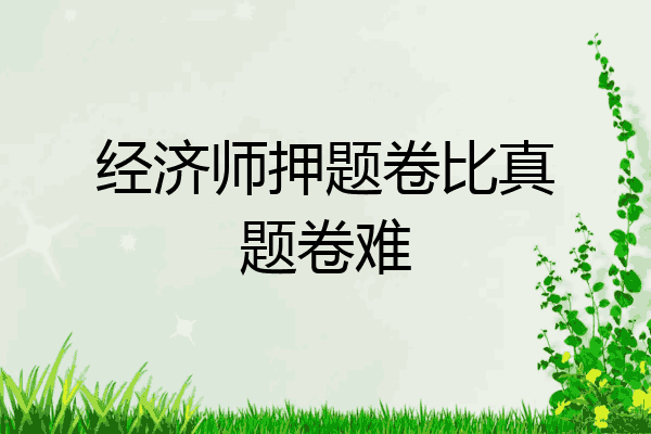 经济师押题卷比真题卷难