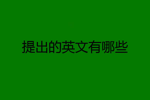 提出的英文有哪些