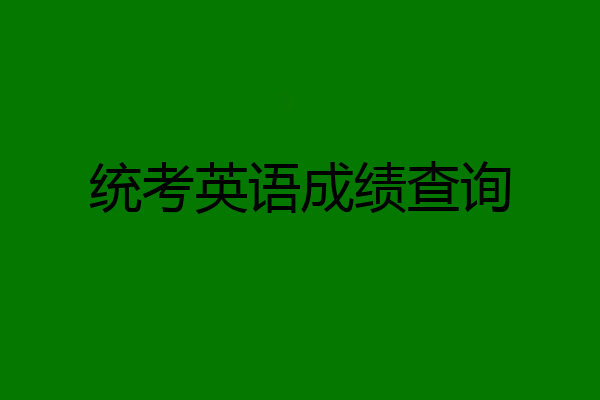 统考英语成绩查询