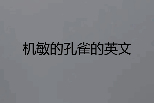 机敏的孔雀的英文