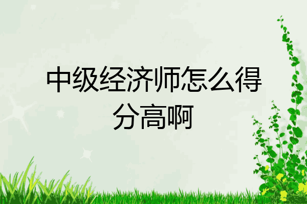 中级经济师怎么得分高啊