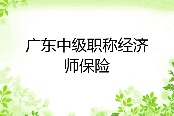 广东中级职称经济师保险