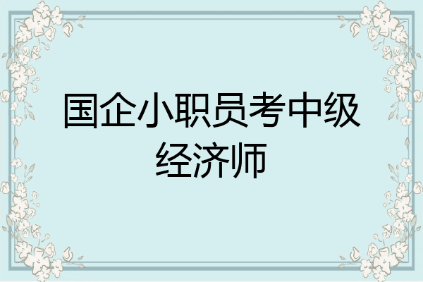 国企小职员考中级经济师