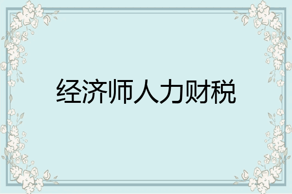 经济师人力财税