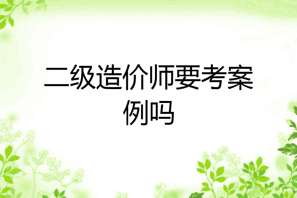 二级造价师要考案例吗