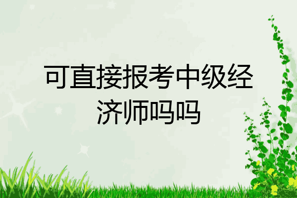 可直接报考中级经济师吗吗