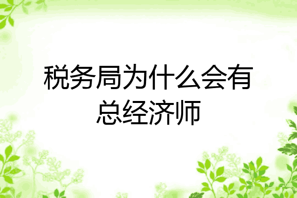 税务局为什么会有总经济师