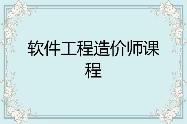 软件工程造价师课程