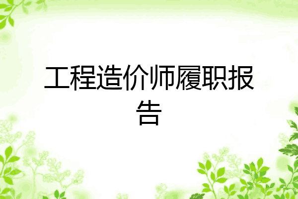 工程造价师履职报告