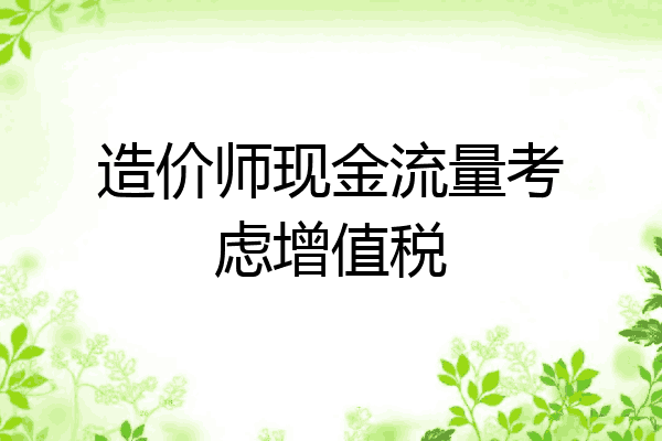 造价师现金流量考虑增值税
