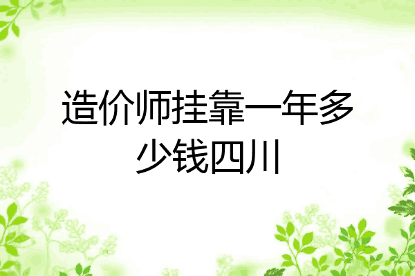 造价师挂靠一年多少钱四川
