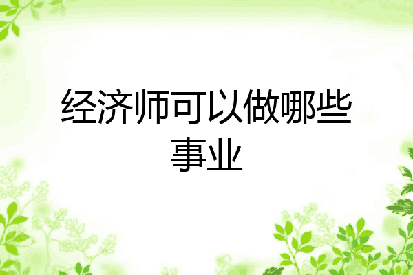 经济师可以做哪些事业