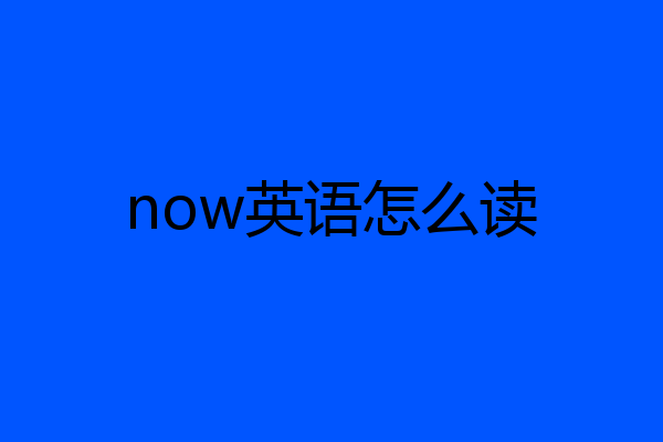 now英语怎么读
