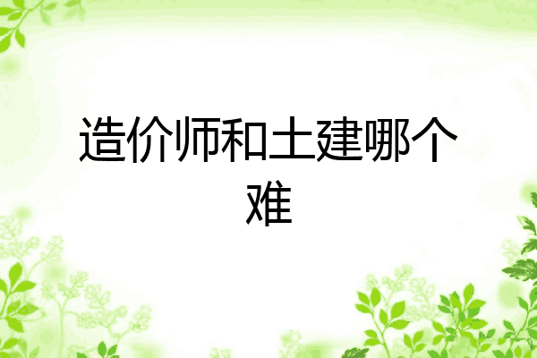 造价师和土建哪个难