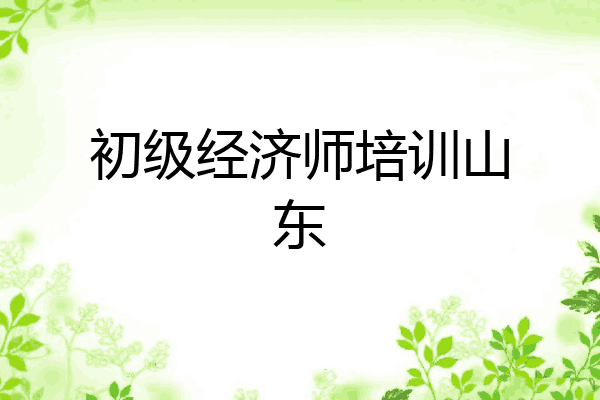 初级经济师培训山东
