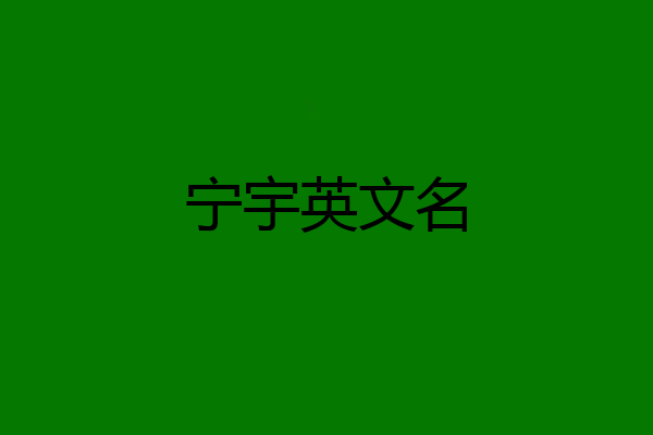宁宇英文名