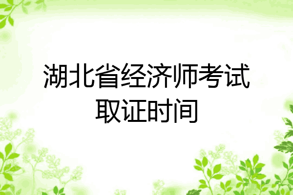 湖北省经济师考试取证时间