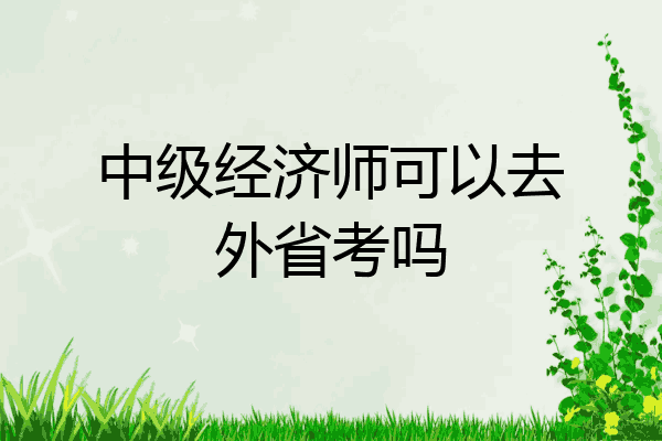 中级经济师可以去外省考吗