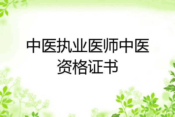 中医执业医师中医资格证书
