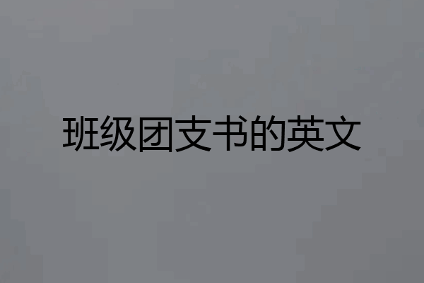 班级团支书的英文